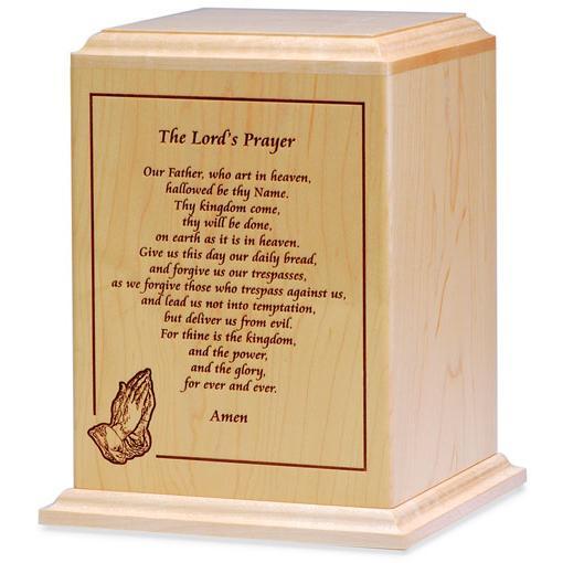 Lord's Prayer Wood Urn