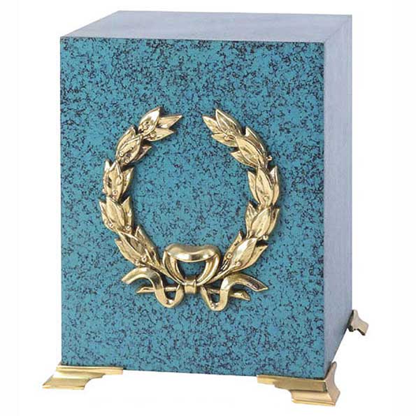 Marble Patina Brass Wreath Urn