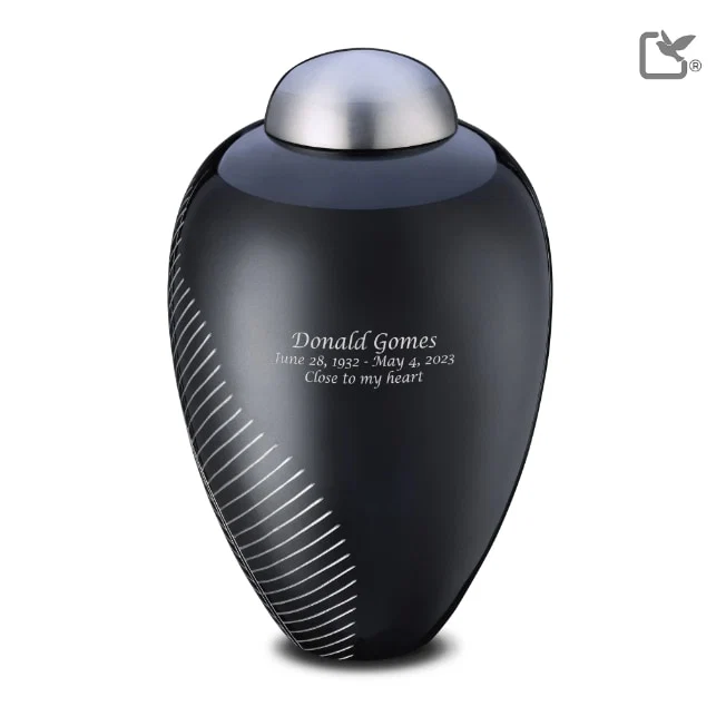 Midnight Leaf Solid Brass Urn 2