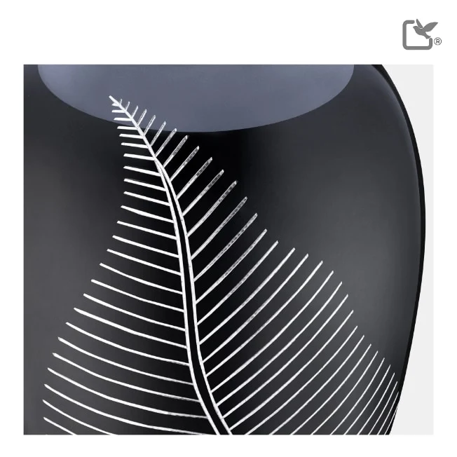 Midnight Leaf Solid Brass Urn 4