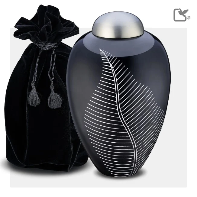 Midnight Leaf Solid Brass Urn 5