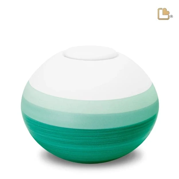 Mint Round Clay Adult Urn