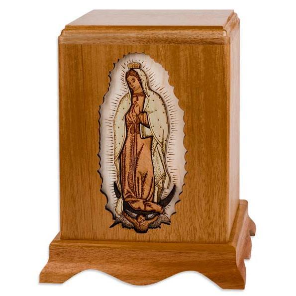Our Lady of Guadalupe Wood Urn 2