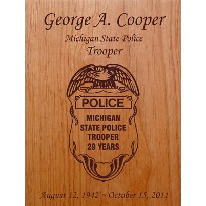 Police Officer Wood Urn 2
