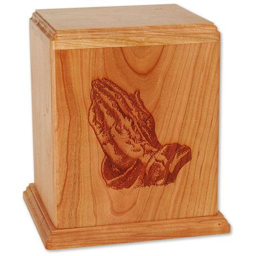 Praying Hands Wood Adult Urn