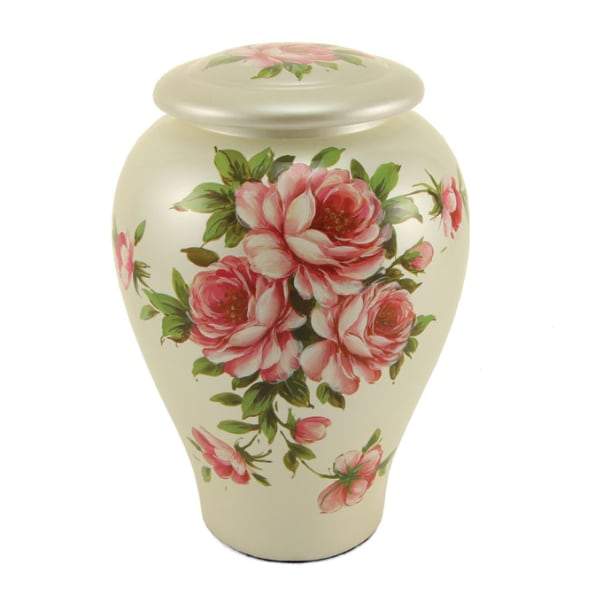 Rose Bouquet Ceramic Urn