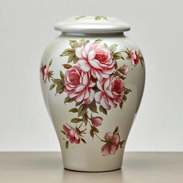 Rose Bouquet Ceramic Urn 2