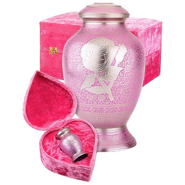 Rose Solid Brass Cremation Urn