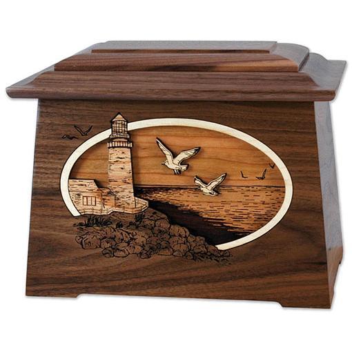 Sea Coast Wood Urn