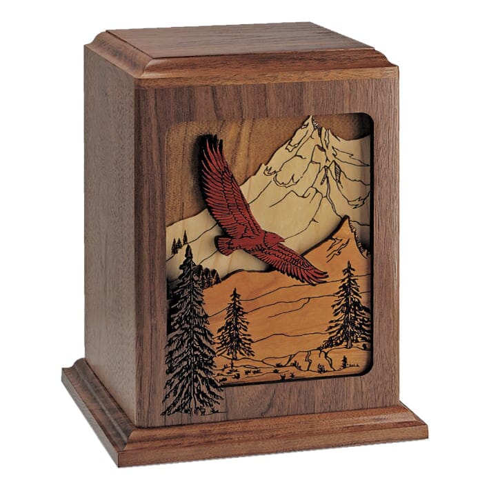 Soaring Eagle in Walnut Cremation Urn