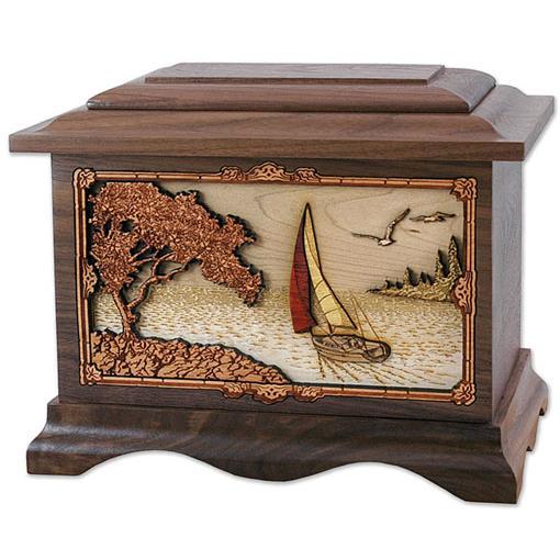 Soft Breezes Wood Adult Urn