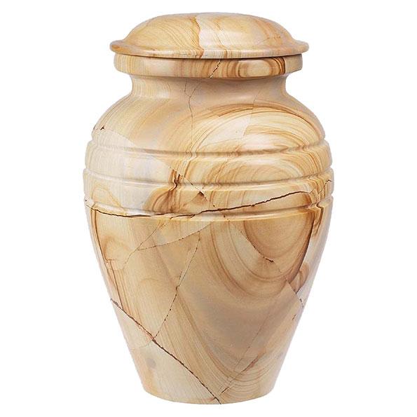 TeakWood Marble Cremation Urn