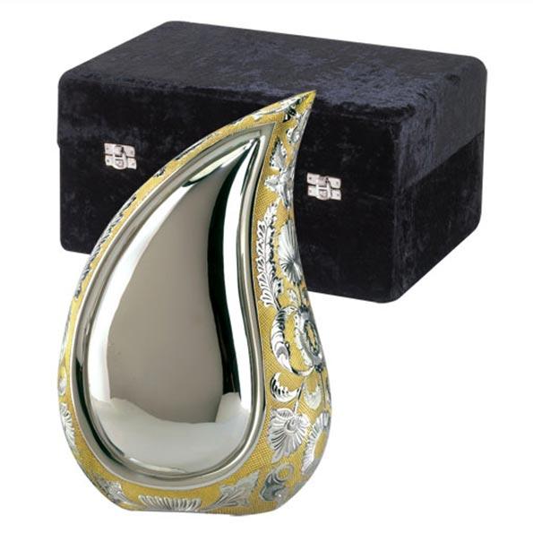 Tear Drop SilverGold Brass Cremation Urn