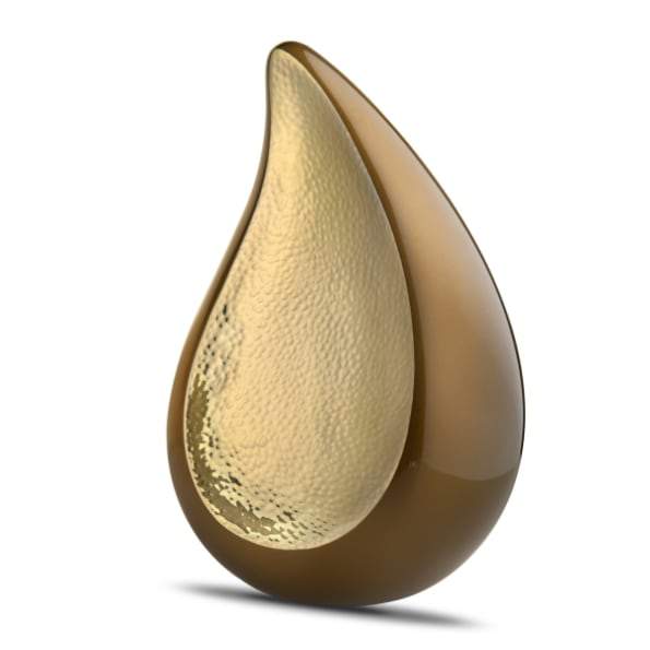 TearDrop Hammered Gold Bronze Urn 2