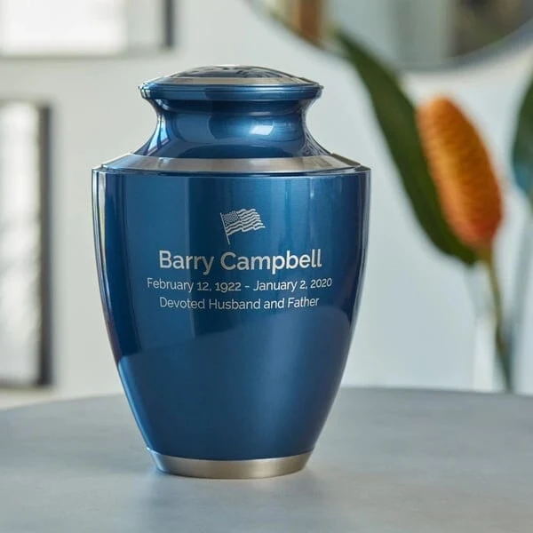 Trinity Moonlight Blue Brass Urn 2