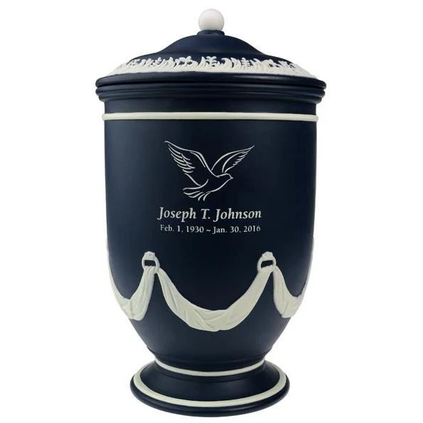 Vintage Ceramic Urn Blue