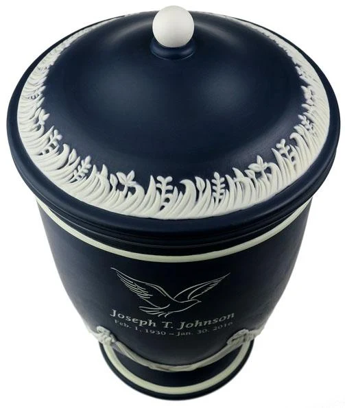 Vintage Ceramic Urn Blue 2