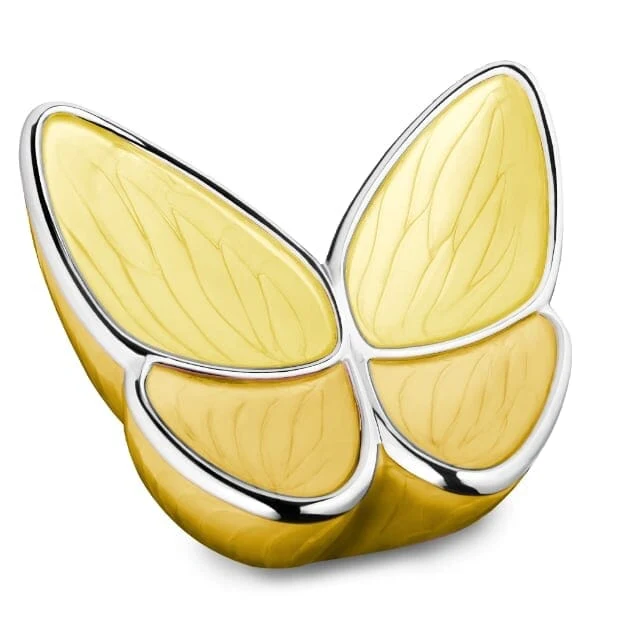 Wings of Hope Adult Urn Pearl Yellow & Pol Silver 2